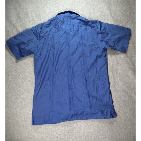 Guayaberas Abdala Dress Shirt Mens 38 (Large) Blue Short Sleeve Embroidered - Picture 9 of 9